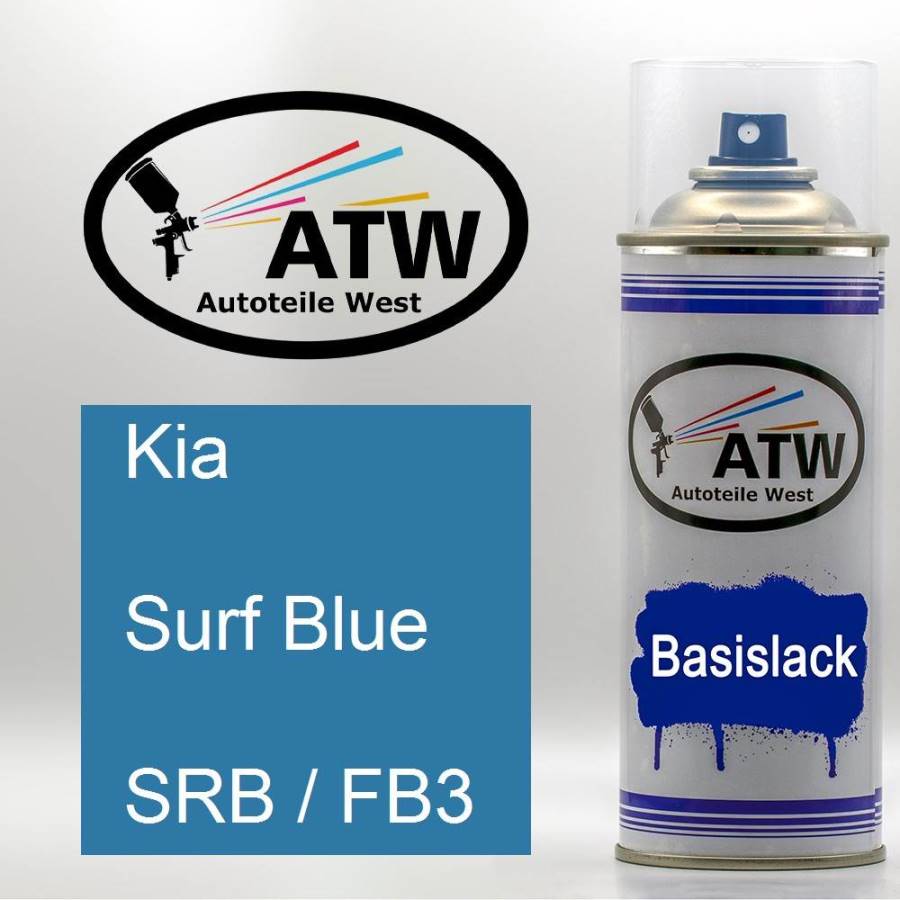 Kia, Surf Blue, SRB / FB3: 400ml Sprühdose, von ATW Autoteile West.